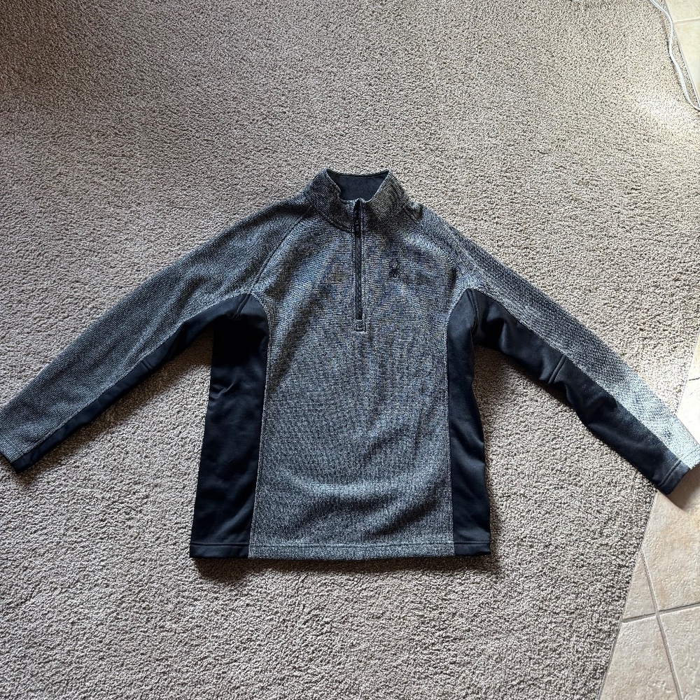 Spyder Quarter Zip Pullover – Men’s XL/Extra Large (Gray/Black)